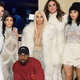 Kris Jenner, Kendall Jenner, Kourtney Kardashian, Kanye West, Kim Kardashian, Caitlyn Jenner and Kylie Jenner attend Kanye West Yeezy Season 3 on Feb. 11, 2016, in New York City.